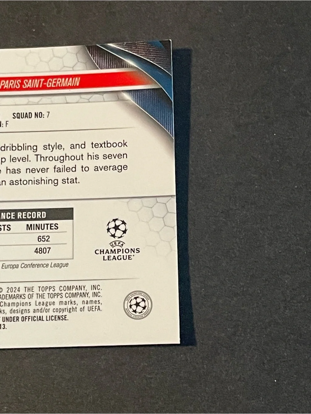 2023-24 Topps Chrome UEFA Club Competitions - Kylian Mbappe #21 - Picture 7 of 8